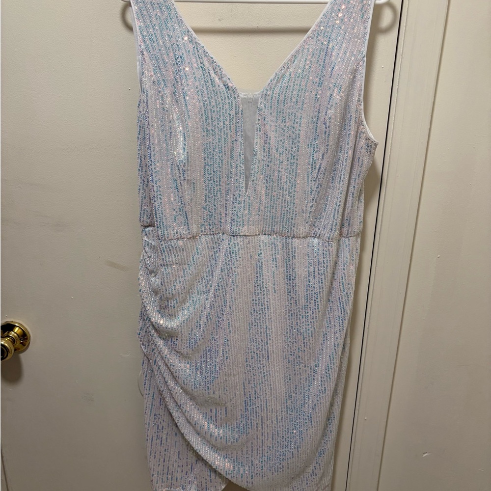 Elegant Sequin Dress in White